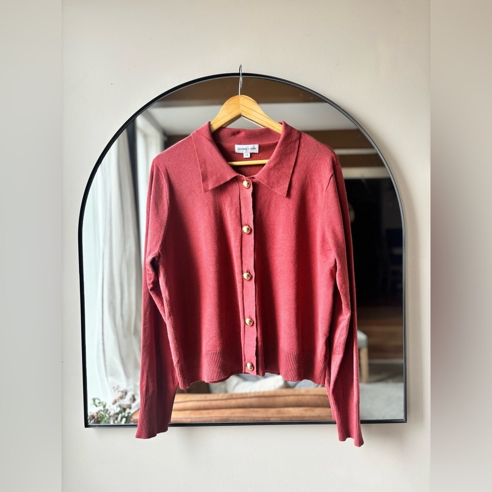GEMMA + JANE | knit button up cardigan | size large